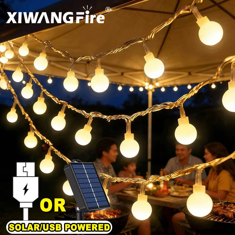 Outdoor Lighting And Landscape - 3-10M ソーラー/USB/バッテリー式ストリングライト、フェアリーグローブボールLED、防水屋外用、クリスマス、結婚式、庭、キャンプ、テントの装飾に