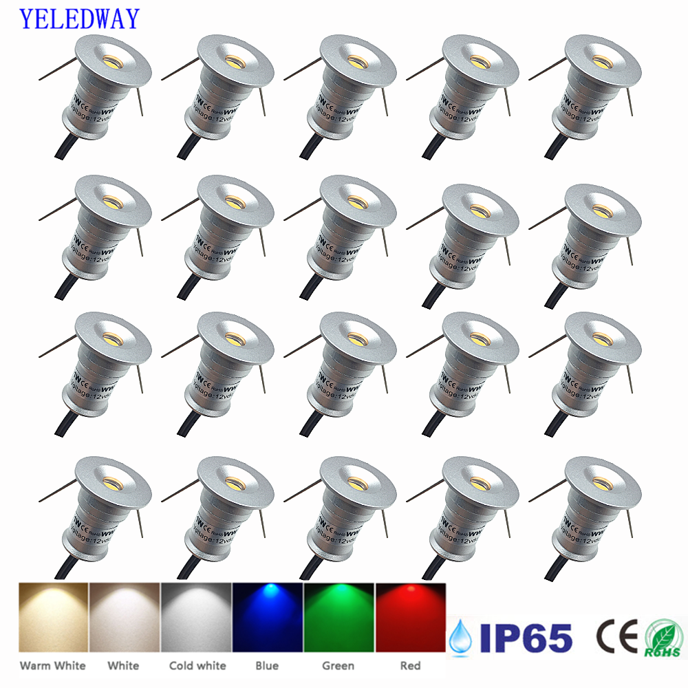 Outdoor Lighting For Steps - 1 ワット小型ダウンライト埋め込み型天井屋外スポットライト IP65 キッチンキャビネット階段ランプ DC12V 24V