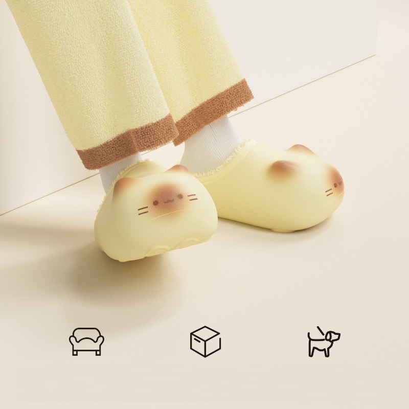 Outdoor Lighting For Home - 新しい暖かいぬいぐるみ猫スリッパ、室内/屋外用、女性用、居心地の良いふわふわ猫子猫シューズ、EVAベース、底面にユニークな猫の爪デザイン