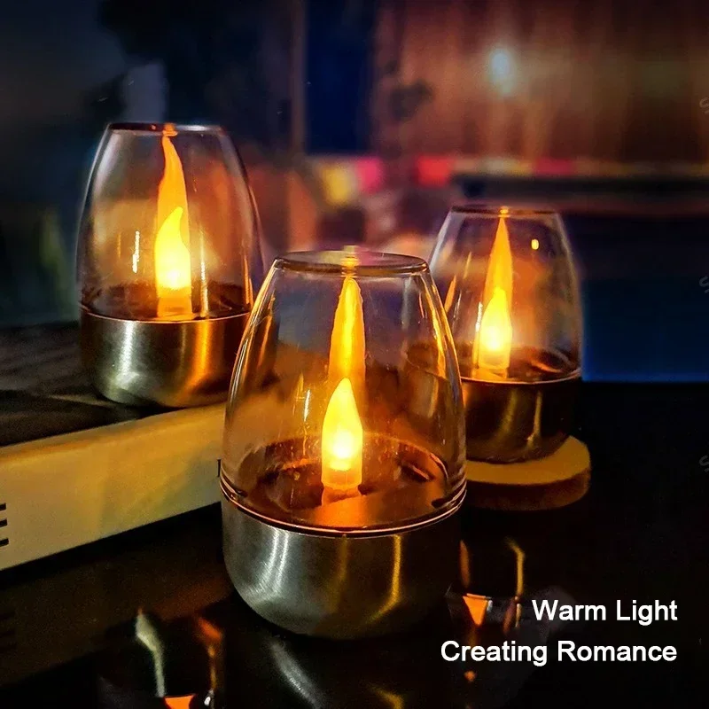 Outdoor Lighting Under Pergola - LED ソーラーキャンドルライトフレームレス充電式ナイトライトウェディングパーティーの庭の装飾屋外防水ソーラーキャンドルランプ