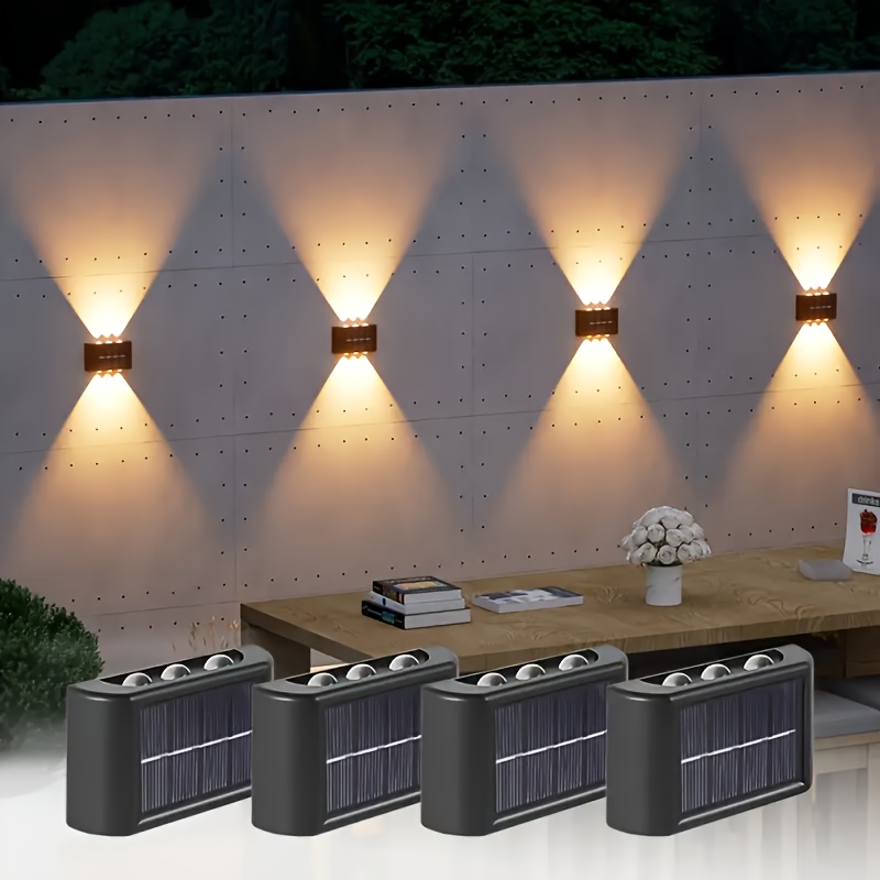 Outdoor Lighting Patio - LEDソーラーライト 屋外防水 ソーラーウォールランプ 上下発光 ガーデンフェンス装飾用 ソーラー式ウォールランプ