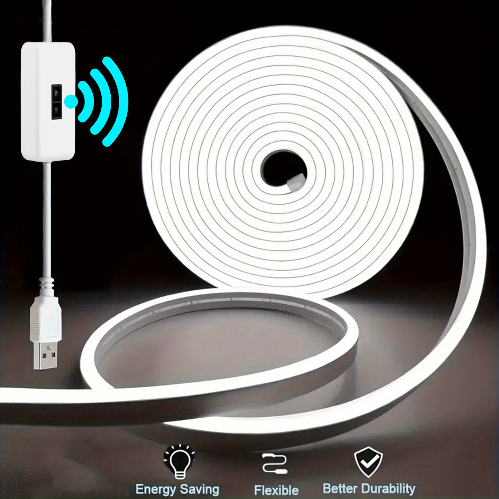 Outdoor Lighting Cable - モーションセンサーネオン LED ライトストリップ USB 調光可能なスイッチネオンサイン柔軟なシリコーンロープチューブ防水家庭用屋外装飾
