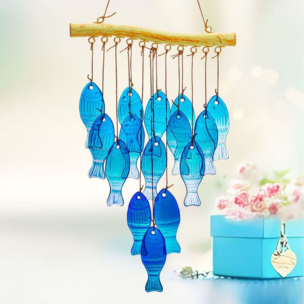 Outdoor Lighting Collections - 魚型の吊り下げ式風鈴、カラフルなサンキャッチャー、精巧で創造的な光のコレクションペンダント、屋外用