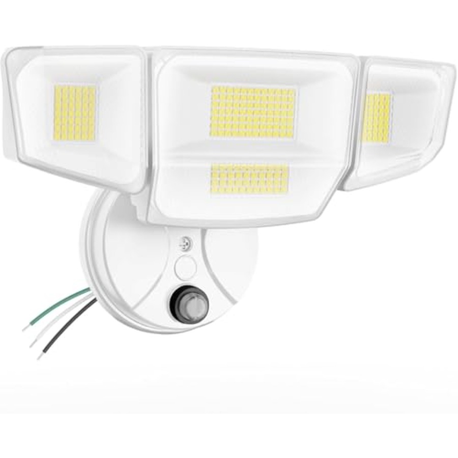 Outdoor Lighting Garage - 90W夕暮れから夜明けまで点灯する屋外照明、10,000LM 6500K LED投光器、庭やガレージ用の4ヘッド高出力セキュリティライト