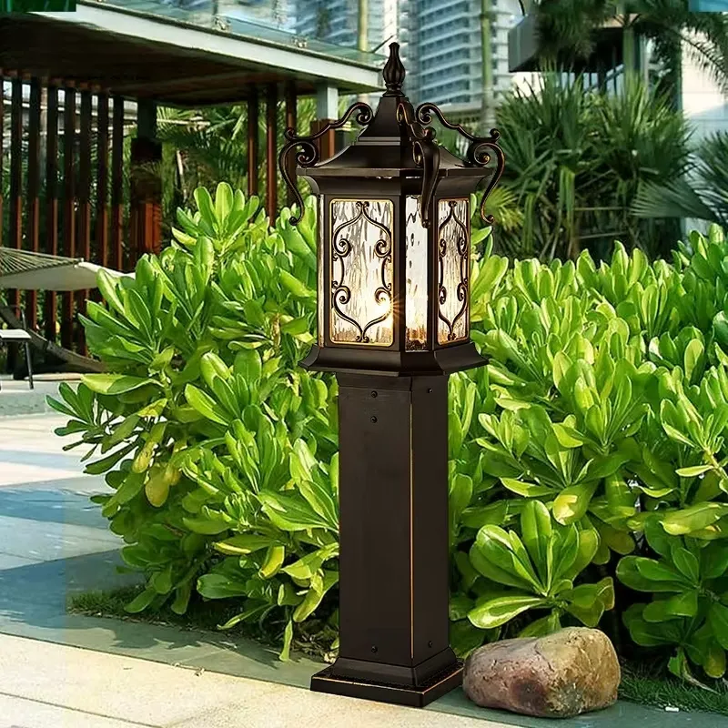 Outdoor Lighting And Landscape - 欧州スタイルIP65防水アルミ製LED芝生ライト、屋外コミュニティガーデン、アンティーク中庭、景観街路用