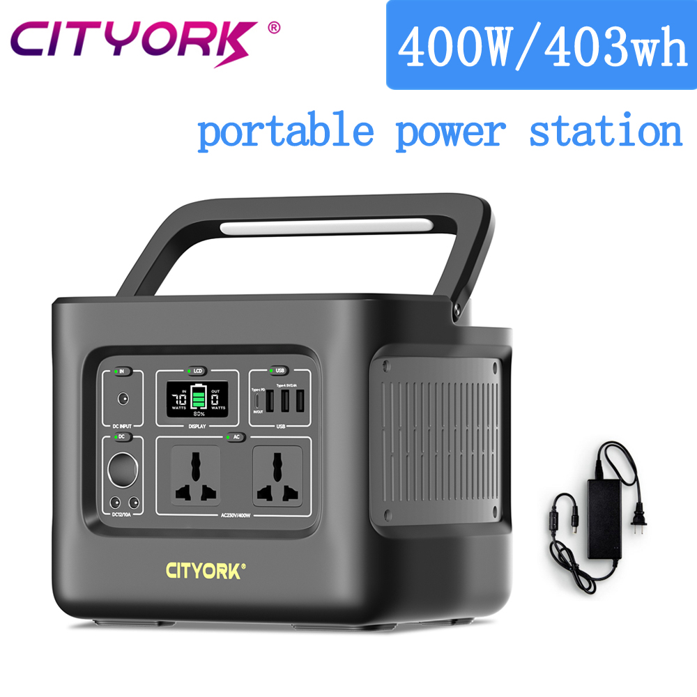 Outdoor Lighting With Outlet - ポータブル発電所,400W, ACコンセント,ホームバックアップ用ソーラー発電機,アウトドアキャンプ,非常灯