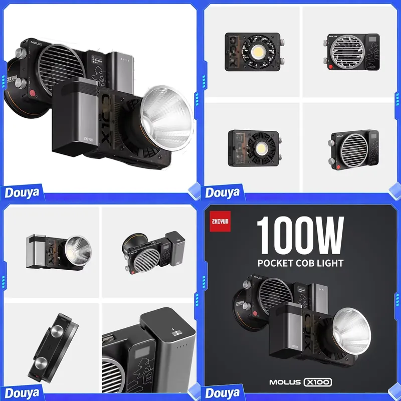 Outdoor Lighting Video Shooting - ZHIYUN Molus X100 100W COB LEDライト。写真撮影やビデオ撮影用の屋外照明。ハンドヘルドで持ち運び可能な小型ライト。