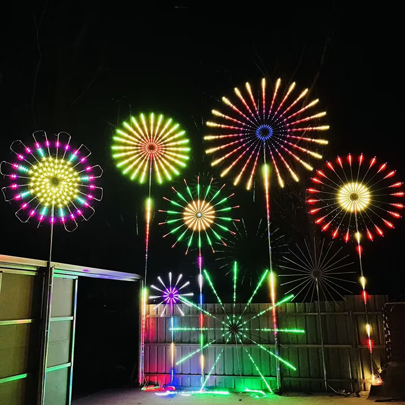 Outdoor Lighting Year Round - 両面風車回転LED花火ストロボライトプログラム可能な屋外ランプ、2026年新年の景観装飾用