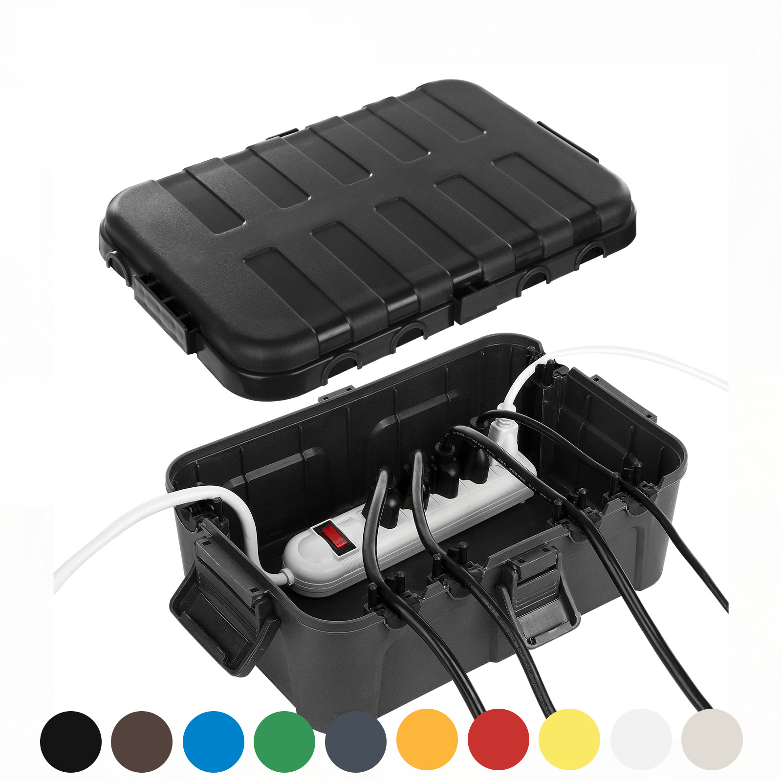 Outdoor Lighting Timer - 特大屋外電気ボックス、防水延長コードカバー耐候性、コンセント、プラグ、ソケット、タイマーを保護、