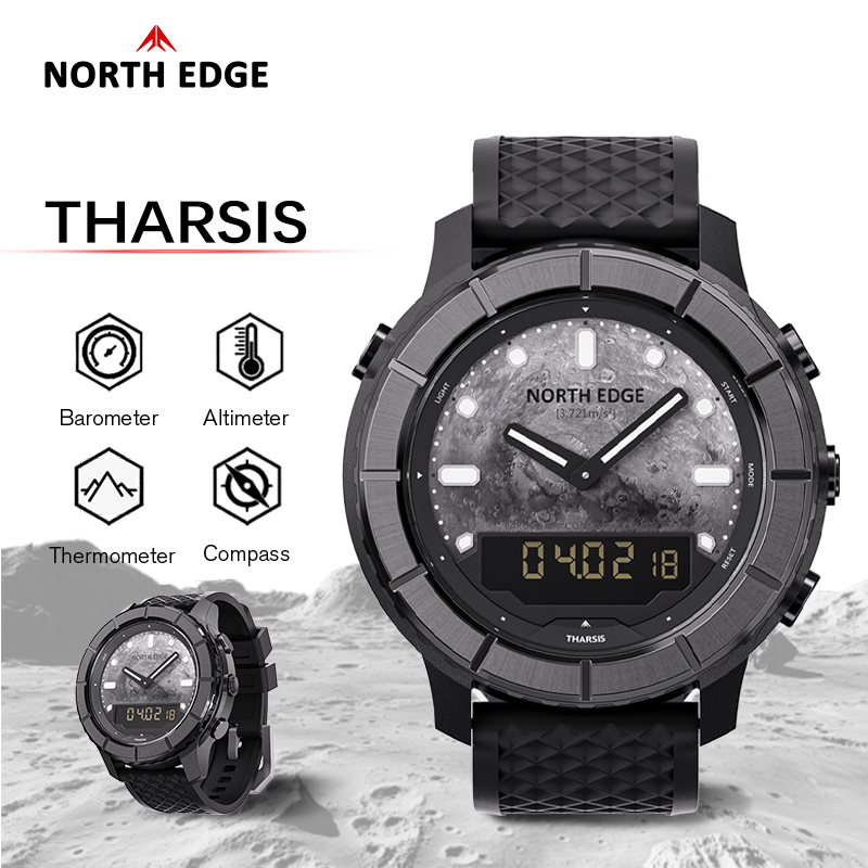 Outdoor Lighting Timer - NORTH EDGE THARSIS メンズ カーボンファイバー デジタルウォッチ