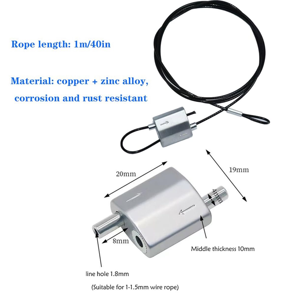 Outdoor Lighting Cable - 618 メガセール 10個入り ステンレススチールワイヤーロープクランプ、屋外クリスマスライト用ケーブルクリップ、シルバー（穴径1〜1.5mm）
