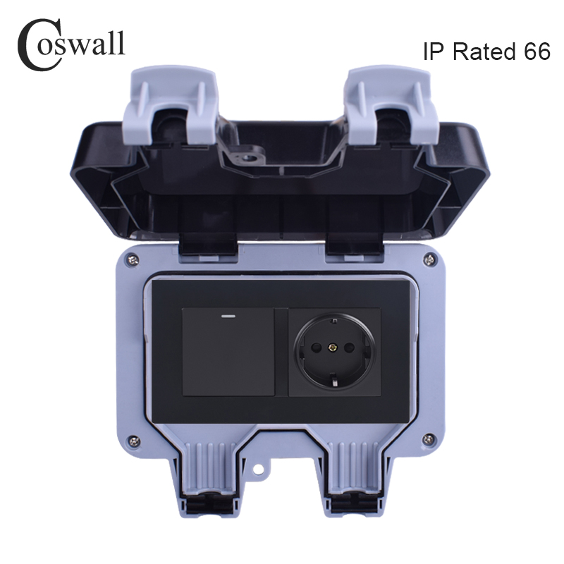 Coswall IP66全天候防水屋外壁電源ソケット16A  - Outdoor Lighting With Outlet のレビューと価格
