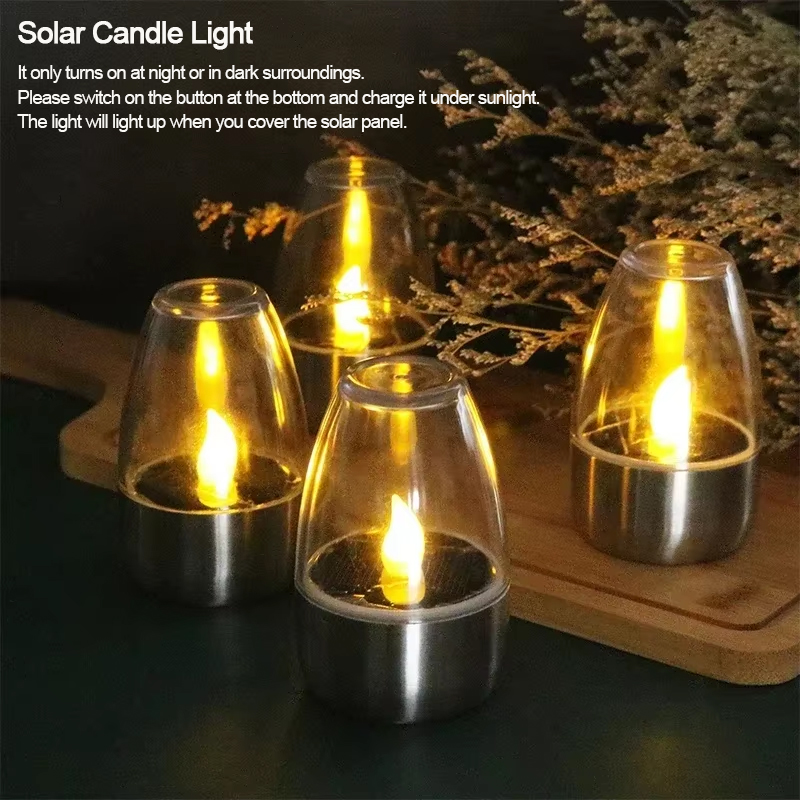 LED ソーラーキャンドルライトフレームレス充電式ナイトライ - Outdoor Lighting Under Pergola のレビューと価格