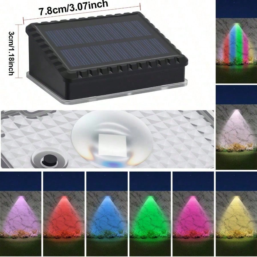 4個入りソーラーフェンスライト、屋外用防水仕様。RGBカラー - Outdoor Lighting For Steps のレビューと価格