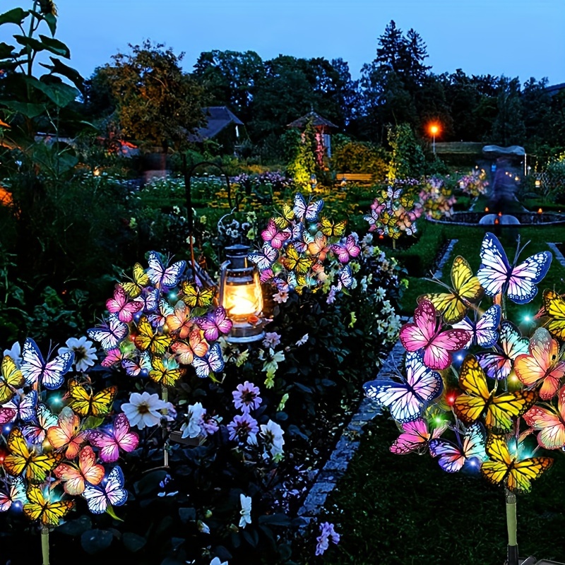 ソーラー LED バタフライガーデンライト防水カラフルな屋外 - Outdoor Lighting Under Pergola のレビューと価格