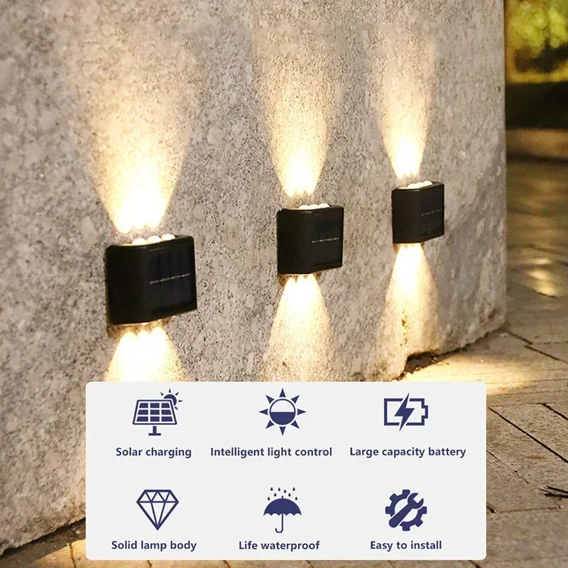 LEDソーラーライト 屋外防水 ソーラーウォールランプ 上下 - Outdoor Lighting Patio のレビューと価格