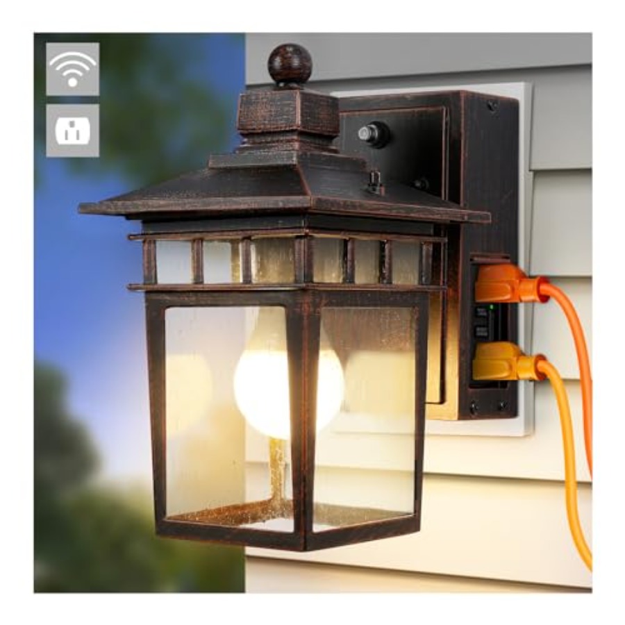 GFCIコンセント付き屋外照明、夕暮れから夜明けまで点灯する - Outdoor Lighting With Outlet のレビューと価格