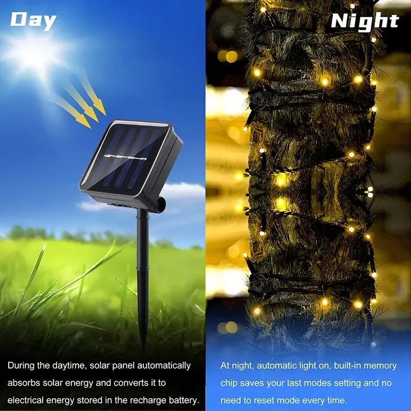 防水ソーラーLEDストリングライト,星空,大気,クリスマス, - Outdoor Lighting Under Pergola のレビューと価格
