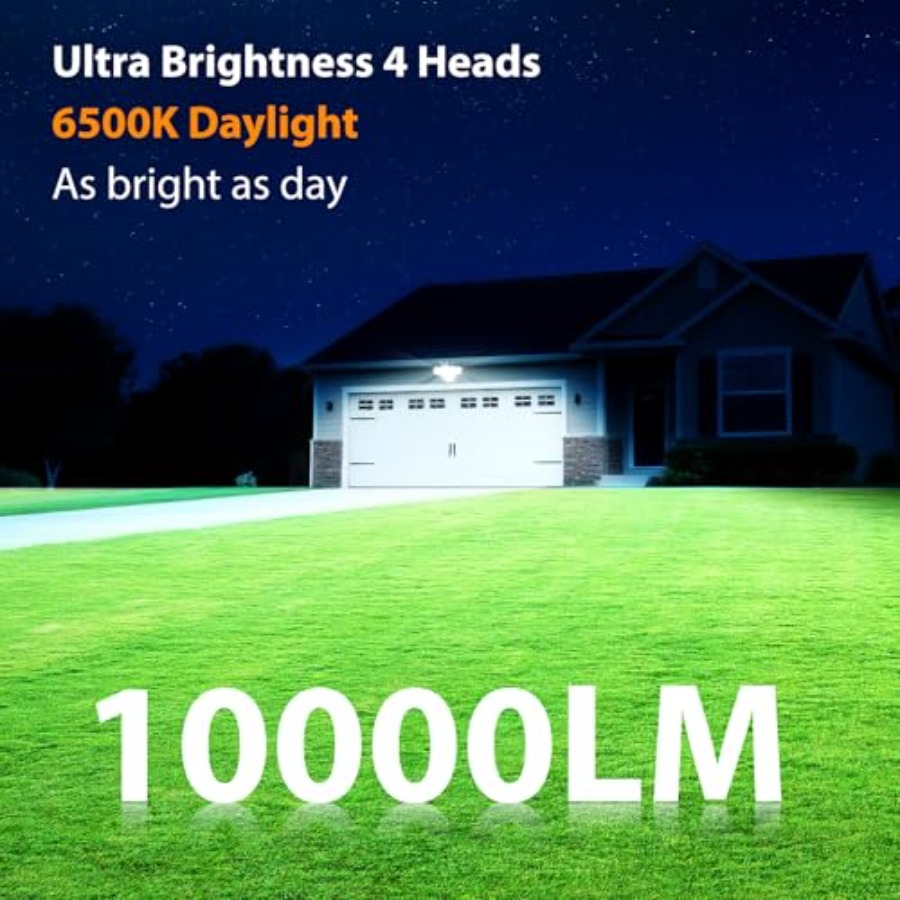 90W夕暮れから夜明けまで点灯する屋外照明、10,000LM - Outdoor Lighting Garage のレビューと価格