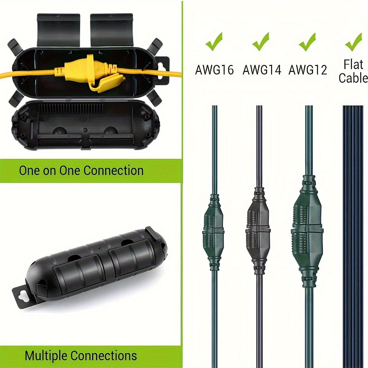 延長コードプラグ接続保護安全カバー、防水屋内屋外、ストリング - Outdoor Lighting Cable のレビューと価格