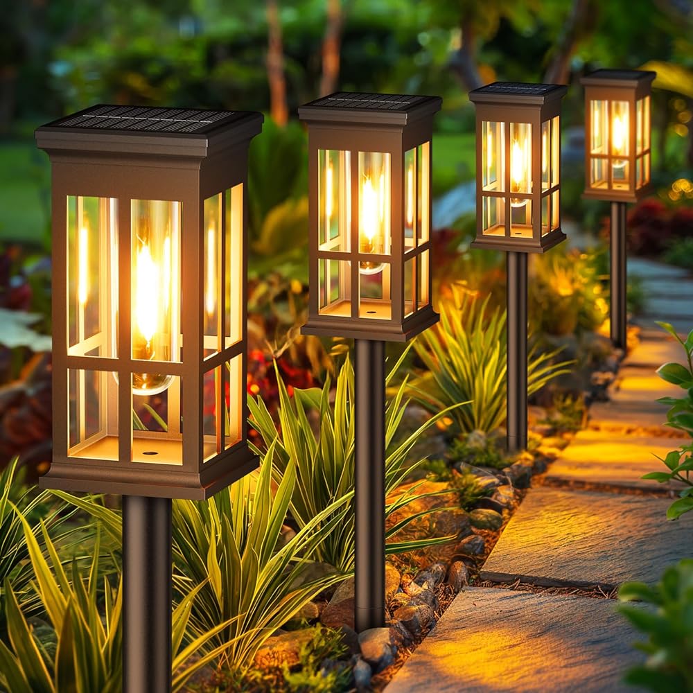 ソーラーパスウェイライト屋外ソーラーランプ防水景観照明庭庭パ - Outdoor Lighting Under Pergola のレビューと価格