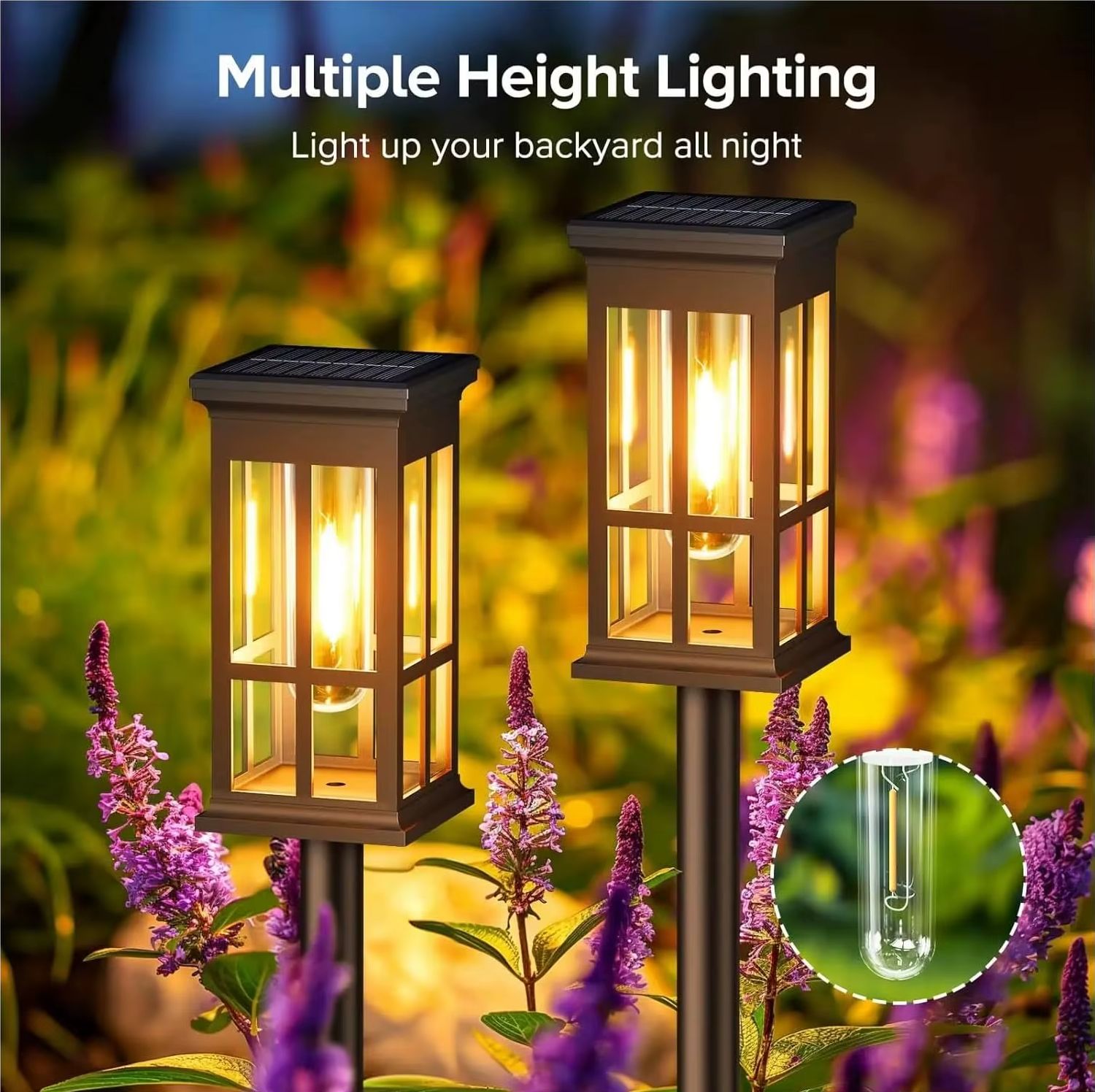 ソーラーパスウェイライト屋外ソーラーランプ防水景観照明庭庭パ - Outdoor Lighting Under Pergola のレビューと価格