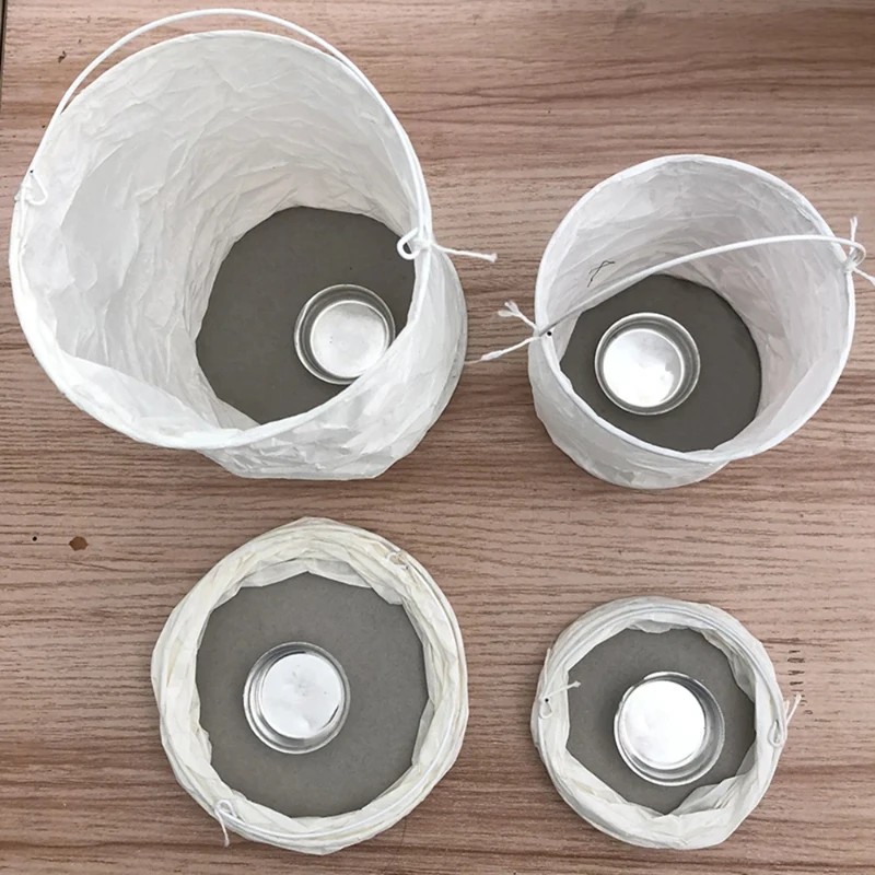 最高品質 4 個 DIY ホワイトストレートペーパーランタン - Outdoor Lighting Year Round のレビューと価格