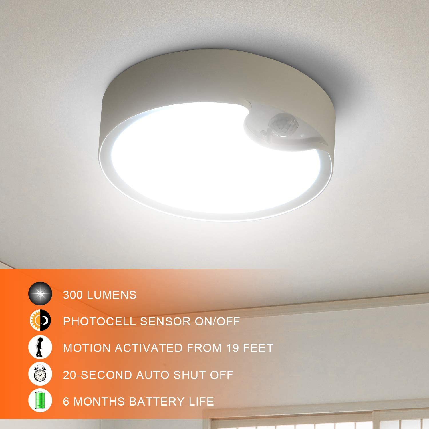 モーションセンサー天井照明 バッテリー駆動 屋内/屋外 LE - Outdoor Lighting Battery Powered のレビューと価格