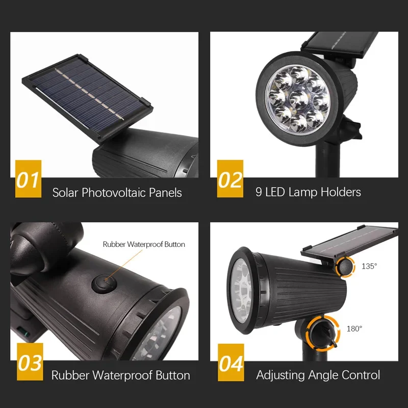 ソーラースポットライト屋外庭の芝生ライト防水床インサートライ - Outdoor Lighting With Outlet のレビューと価格