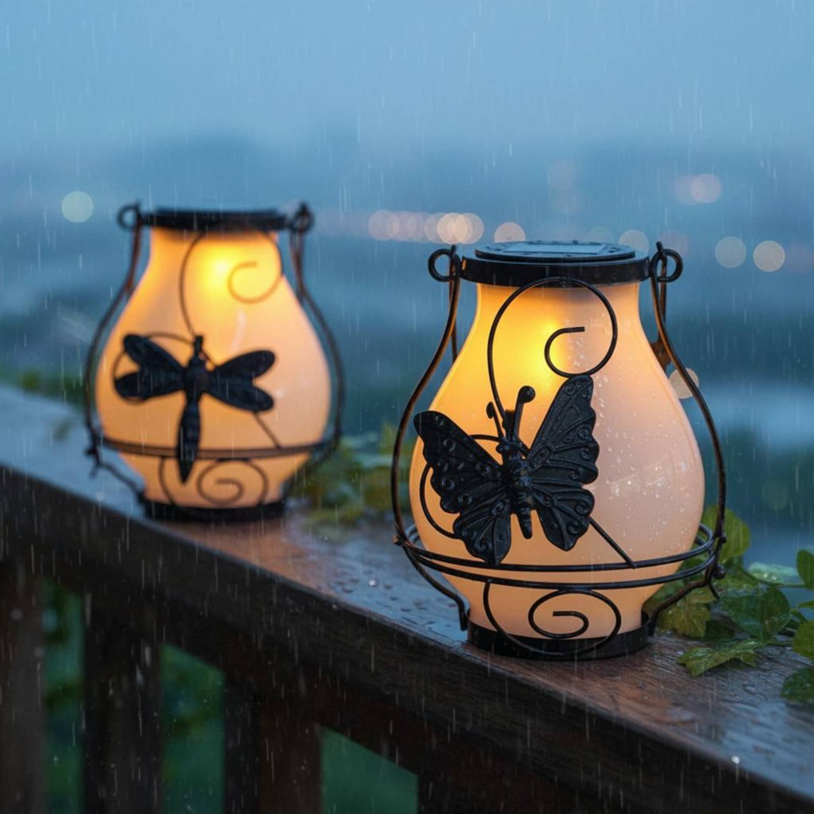 ソーラーバタフライランタン 防水バタフライソーラーランタン  - Outdoor Lighting Patio のレビューと価格