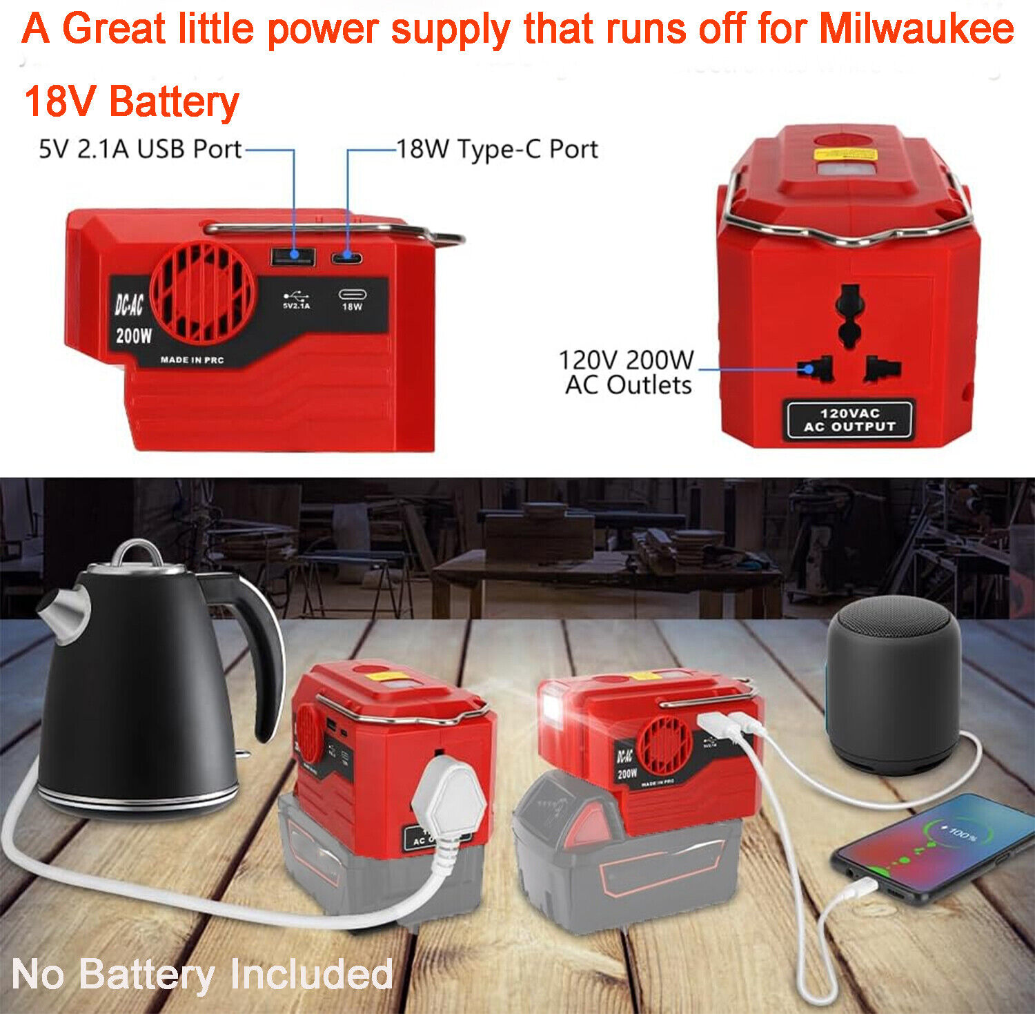 屋外LEDライト付きポータブルインバーター,リチウム電池,1 - Outdoor Lighting Battery Powered のレビューと価格