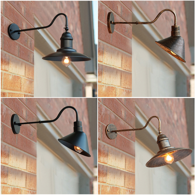 防水屋外壁ランプ金属製壁取り付け照明器具インダストリアルレト - Outdoor Lighting Garage のレビューと価格