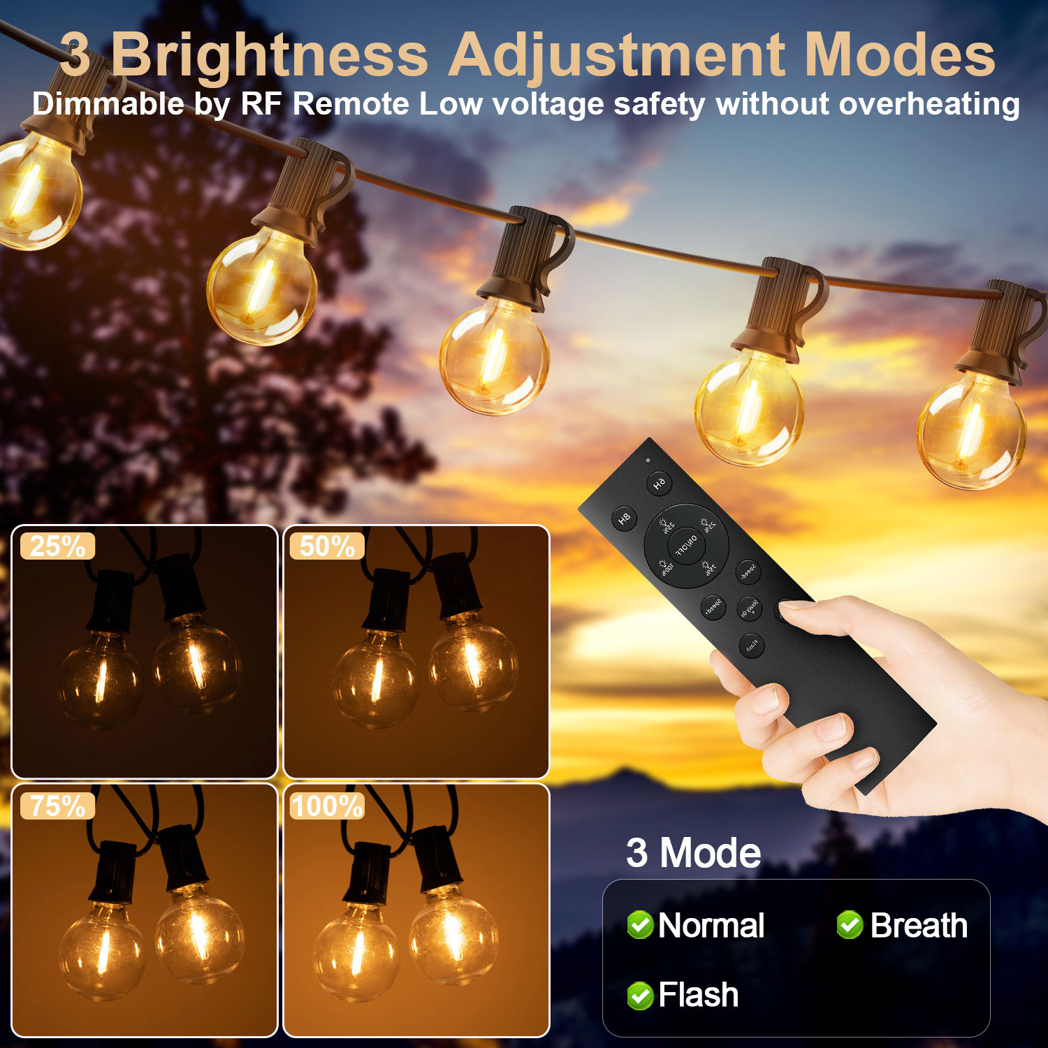 15 メートル 30 メートル LED G40 ストリングラ - Outdoor Lighting Year Round のレビューと価格
