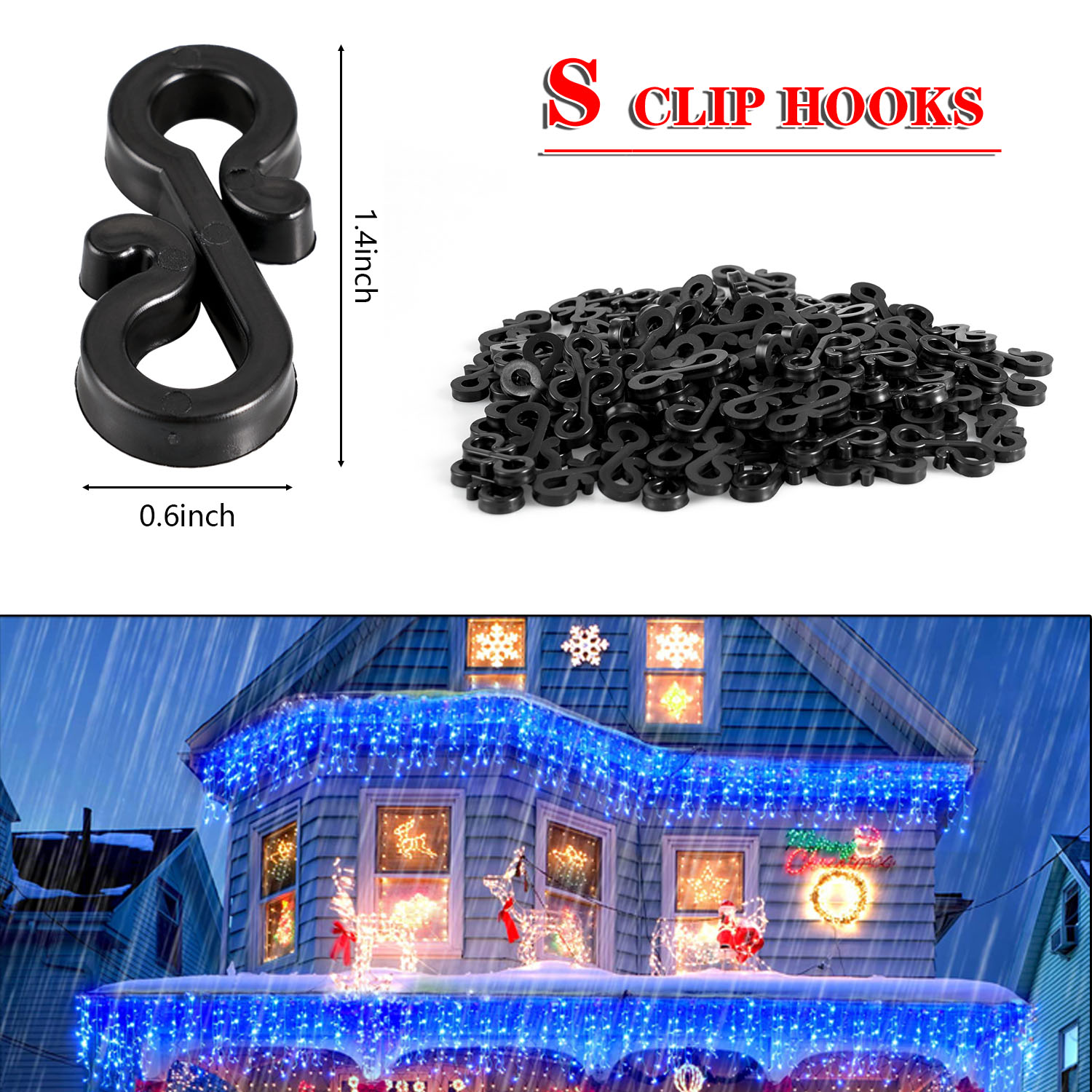 クリスマス休暇用の耐候性プラスチッククリップ、S字型クリップ - Outdoor Lighting Cable のレビューと価格