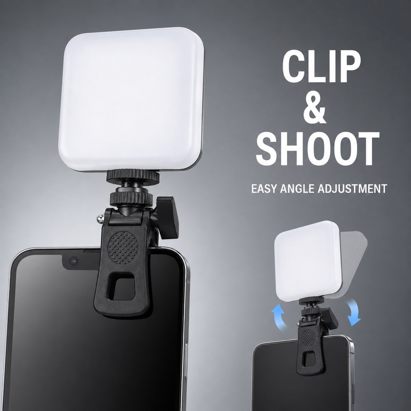 DY11ミニポータブルクリップオン携帯用フィルライト、ノート - Outdoor Lighting Video Shooting のレビューと価格