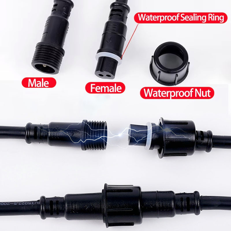 防水ワイヤーコネクタセット 2/3/4/5/6ピン プラグソ - Outdoor Lighting Cable のレビューと価格