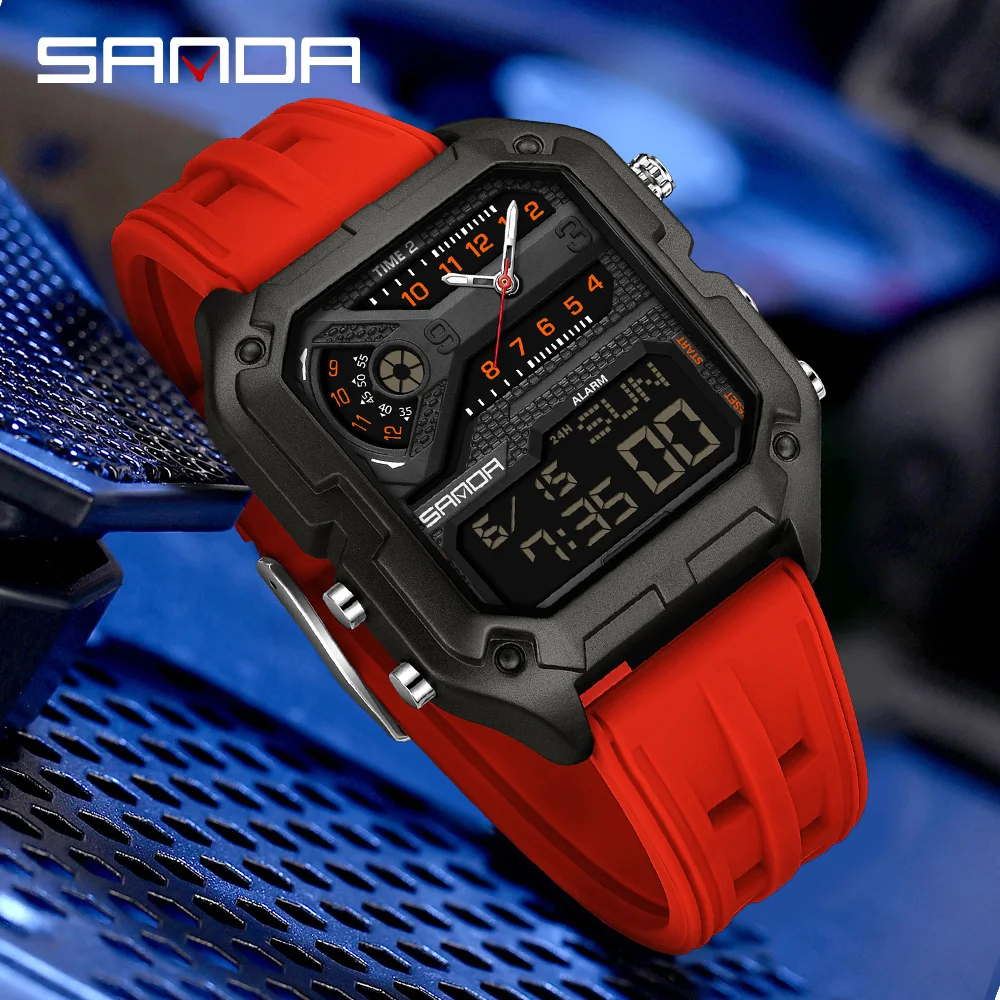 SANDA 6278 多機能スクエアファッション電子時計トッ - Outdoor Lighting Timer のレビューと価格