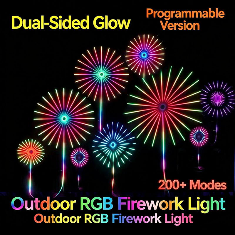24本チューブ型新年用RGB花火スパークラー、デュアルスピー - Outdoor Lighting Year Round のレビューと価格