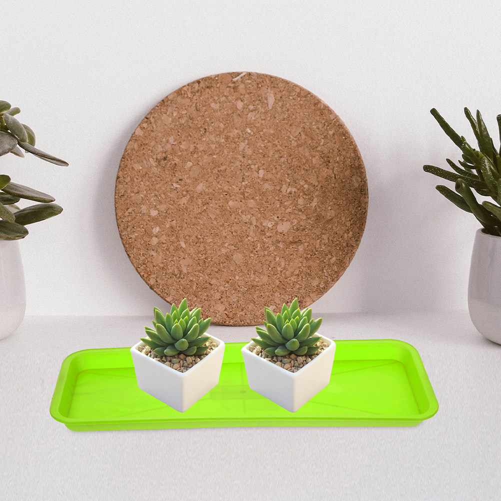 長方形の植木鉢用受け皿5個セット。明るい茶色のPP製で、屋内 - Outdoor Lighting Collections のレビューと価格
