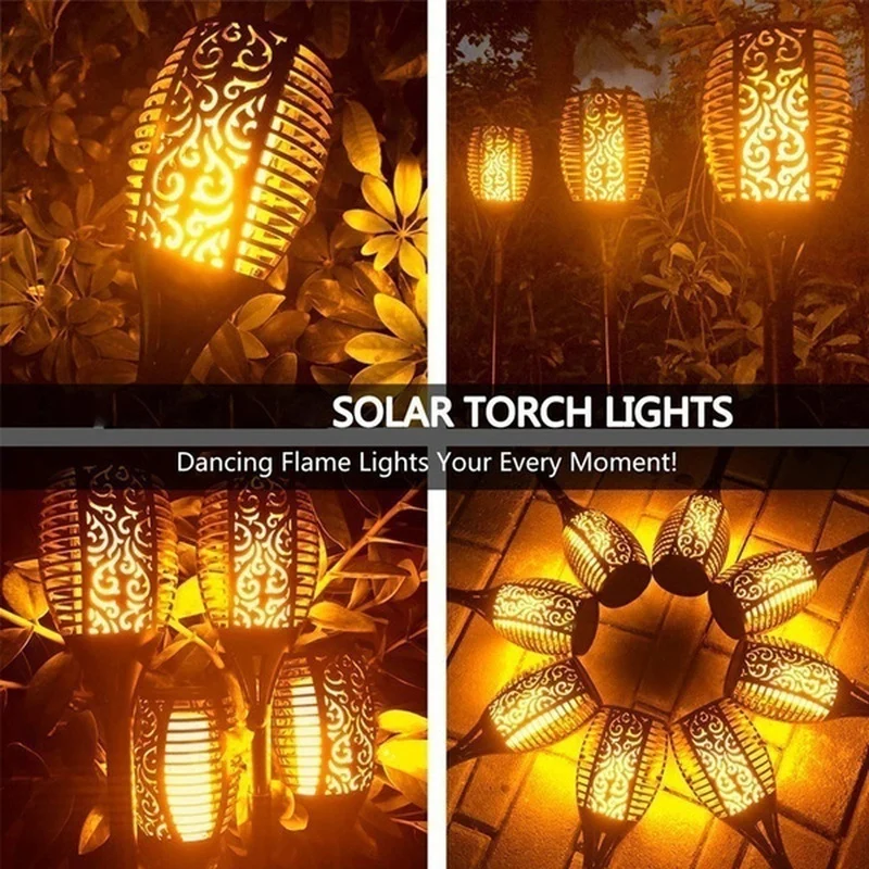 1/2/4/6/8/10 個太陽の炎トーチライトちらつき光防 - Fire Torch Solar のレビューと価格