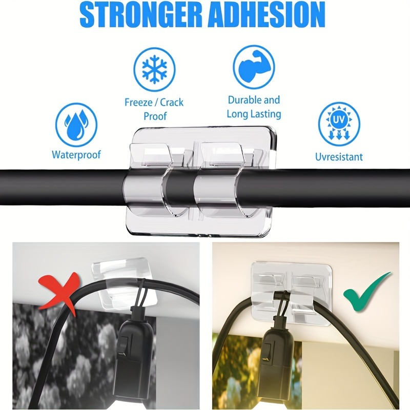 屋外ストリングライト用の粘着フック,透明なクリップ,耐久性, - Outdoor Lighting Cable のレビューと価格
