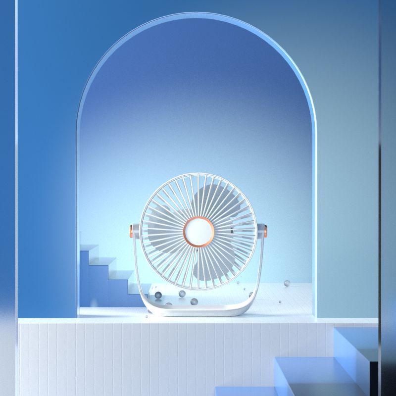 ポータブルミニデスクトップファンライト 角度調整可能 5段階 - Outdoor Lighting For Home のレビューと価格