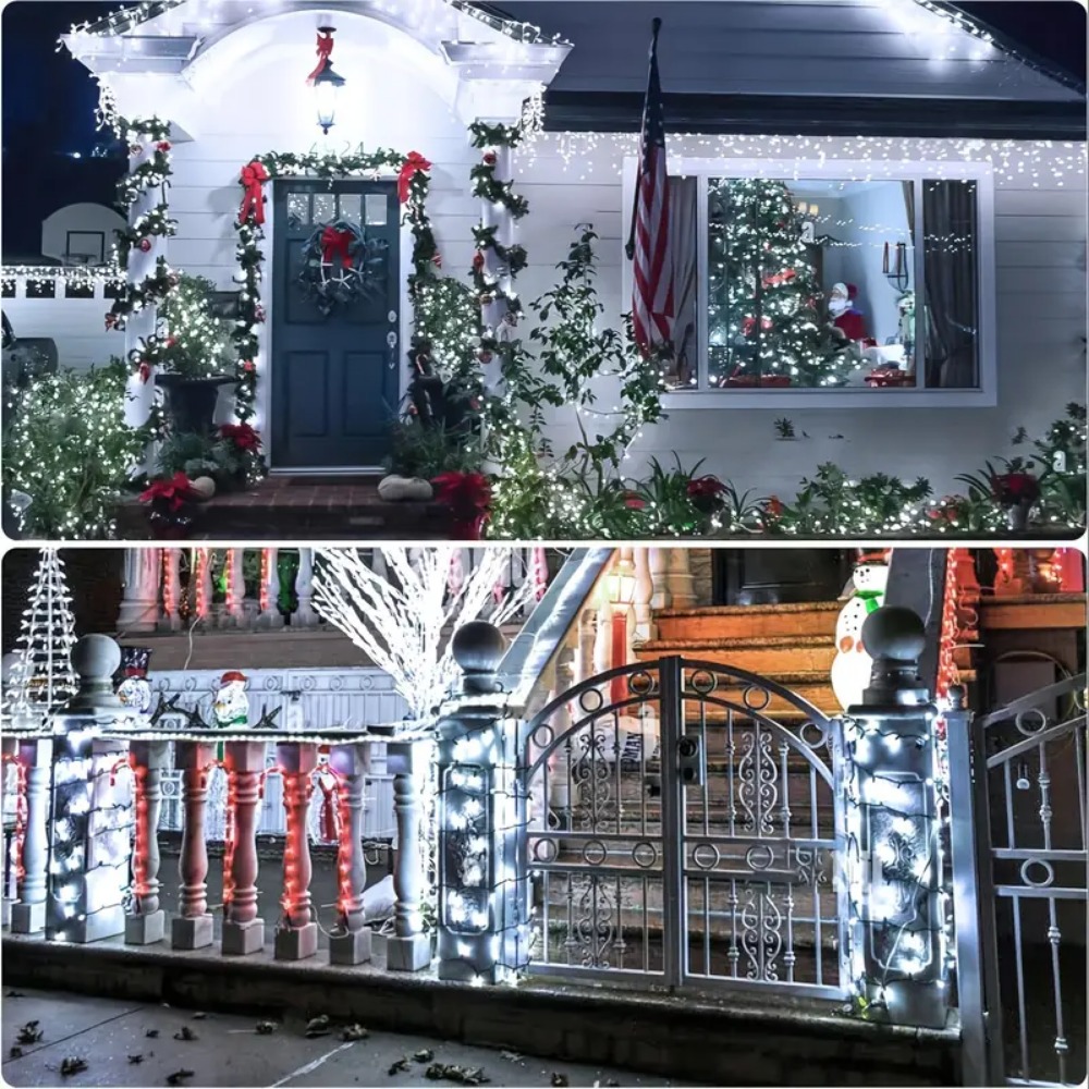 100 LEDストリングライト,ソーラーパワー,8モード,防 - Outdoor Lighting Under Pergola のレビューと価格