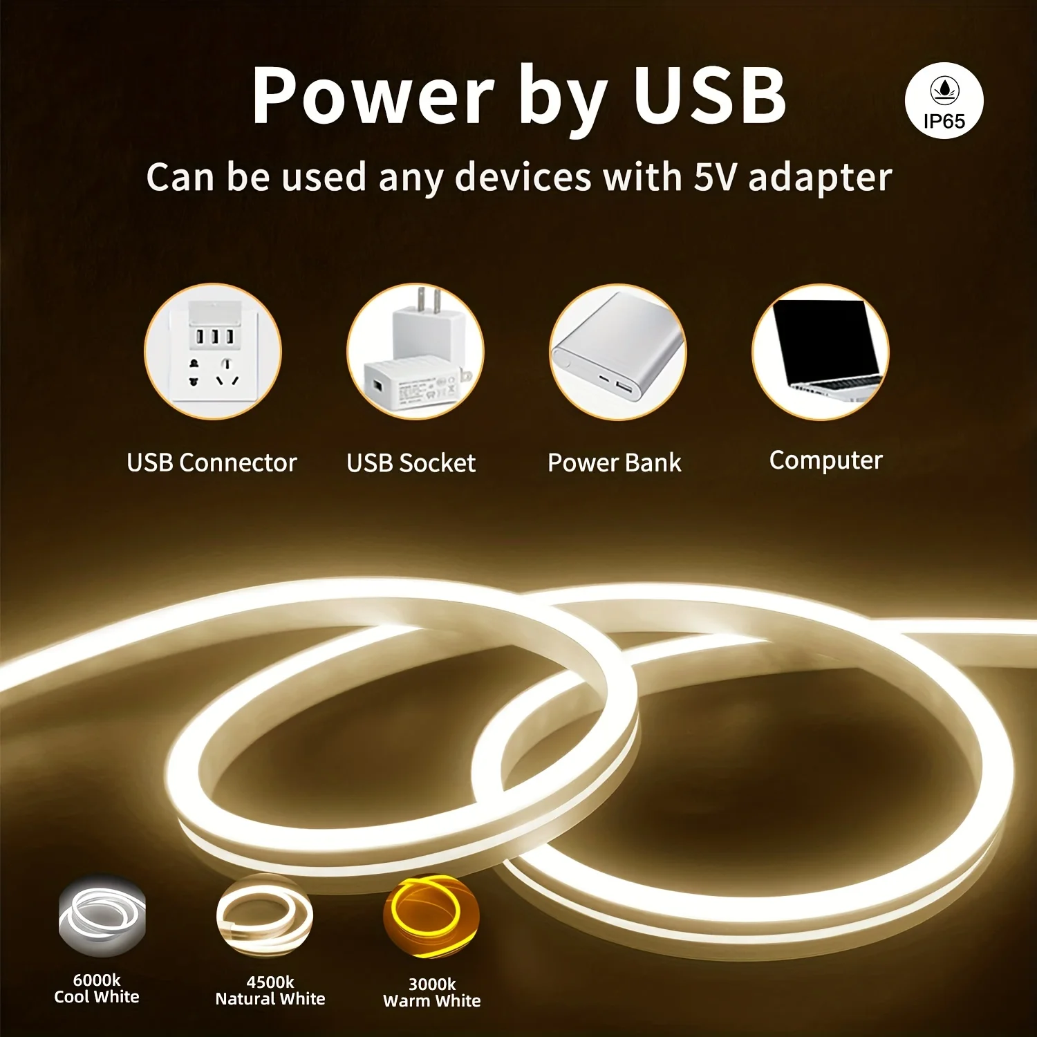モーションセンサーネオン LED ライトストリップ USB  - Outdoor Lighting Cable のレビューと価格