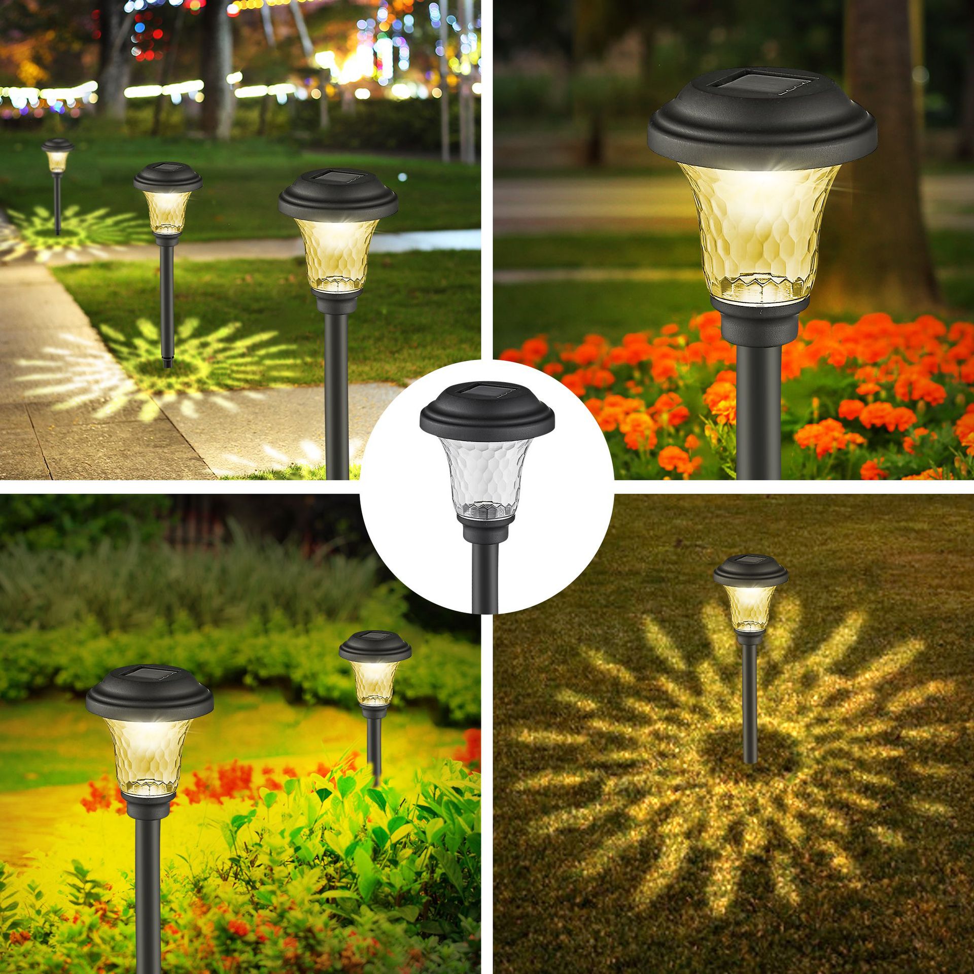 ソーラーパスウェイライト屋外ソーラーヤードランプRGB変色/ - Outdoor Lighting Under Pergola のレビューと価格