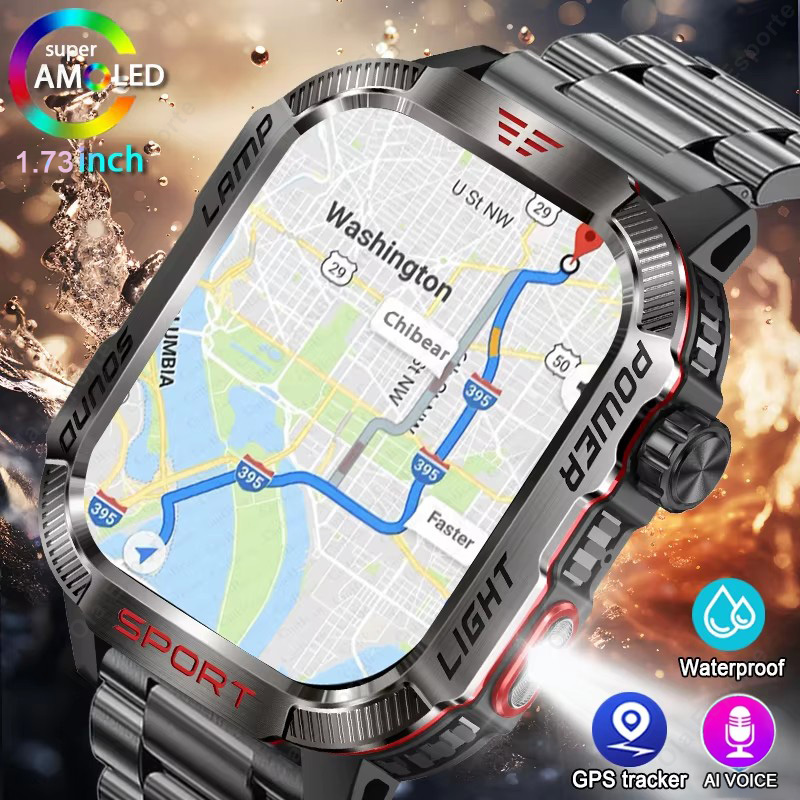 新しい軍事 GPS スマートウォッチ男性懐中電灯 IP68  - Outdoor Lighting Perspectives のレビューと価格