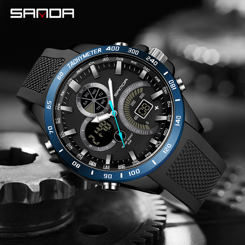 SANDA メンズ 大文字盤 デジタル腕時計 30m防水 L - Outdoor Lighting Timer のレビューと価格