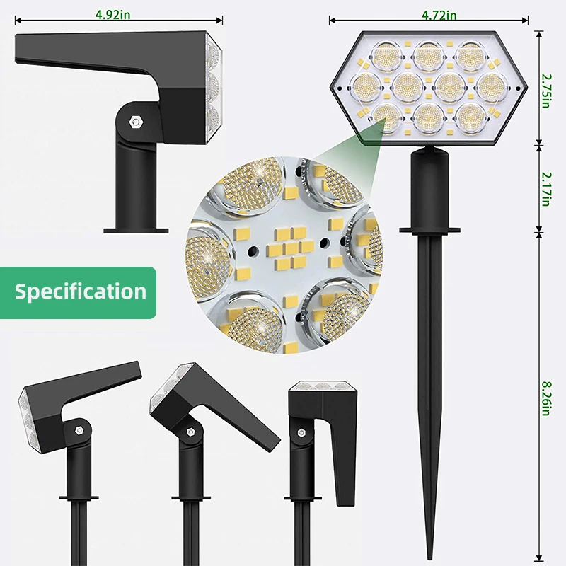 ソーラーライト屋外 92 LED ソーラースポットライト屋外 - Outdoor Lighting With Outlet のレビューと価格
