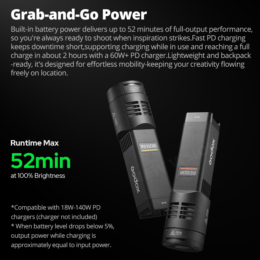 GODOX RS100Bi 28600Lux バイカラー R - Outdoor Lighting Video Shooting のレビューと価格