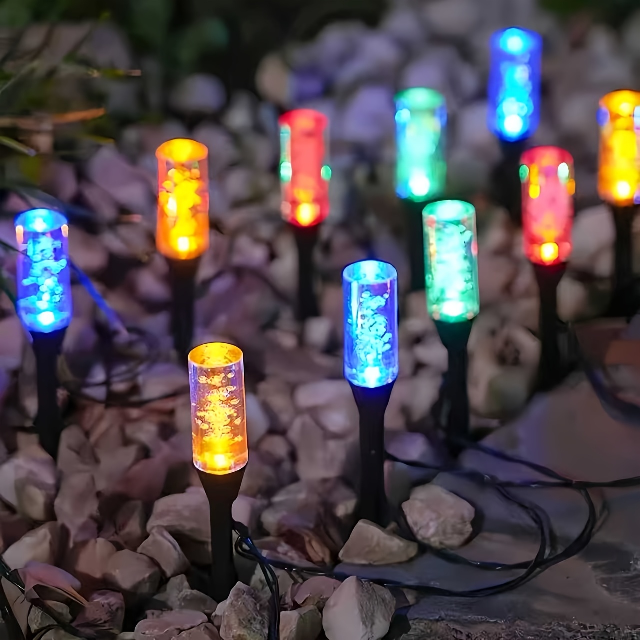 ソーラーバブルチューブソーラーパスウェイライト防水LED芝生 - Outdoor Lighting Under Pergola のレビューと価格